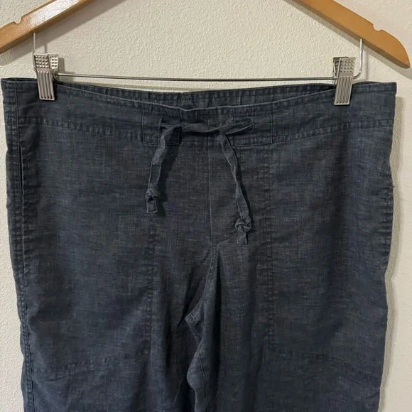 Prana Sutra Drawstring Pants Gray Woven Hemp Blend Yoga Outdoor Lightweight-XS